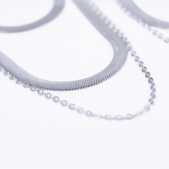 ⚜️[𝟯/$𝟭𝟴]⚜️NEW 4 Layered Long Herringbone Chain Necklace - Picture 9 of 14